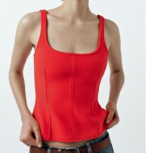 Zara red polyester corset